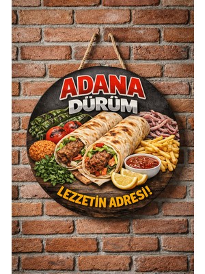Mayeka Adana Dürüm Temalı Kebapçılar Restoranlar Lokantalar Için Ahşap Duvar Kapı Dekoratif Süs Tablo