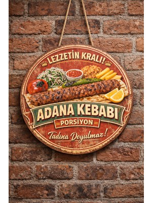 Mayeka Adana Kebabı Porsiyon Temalı Kebapçılar Restoranlar Lokantalar Için Ahşap Duvar Kapı Dekoratif Süs