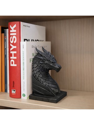 Modela Ejderha Figürlü Kitap Tutucu | Dekoratif Bookend | Fantastik Kitaplık Aksesuarı (Pla+ 3D Baskı)
