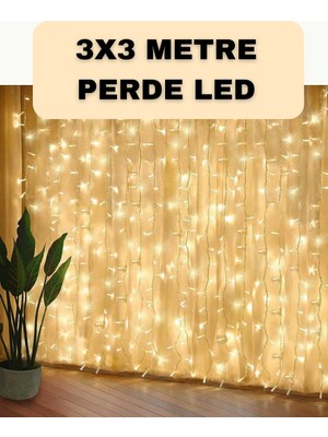 TKÇ Dekoratif 3x3 LED Perde Işık Şelale Tasarım Enerji Tasarruflu