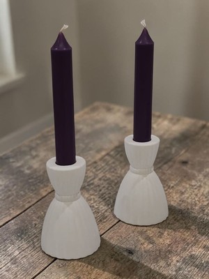 Artnest Modern Beyaz Şamdan Mumluk 2’li Set, Dekoratif Salon Aksesuarı, Masa Dekoru, Hediyelik