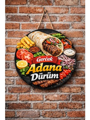 Mayeka Adana Dürüm Temalı Kebapçılar Restoranlar Lokantalar Için Ahşap Duvar Kapı Dekoratif Süs