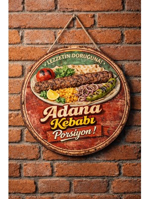 Mayeka Adana Kebabı Porsiyon Temalı Kebapçılar Restoranlar Lokantalar Için Ahşap Duvar Kapı Dekoratif Süs