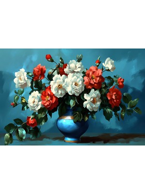 Aden Dijital Dekoratif Çiçekler Kanvas Tablo