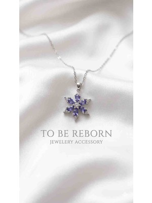 To Be Reborn Çelik Zirkon Taşlı Mor Lotus Çiçeği Kolye