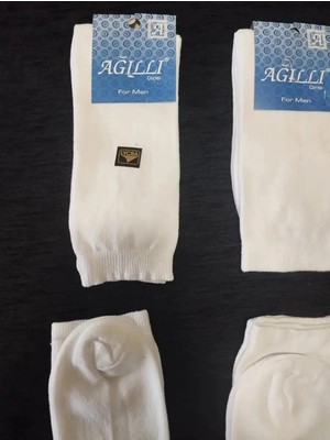 Erkek Mevsimlik Dikişsiz Beyaz Uzun Çorap 12'li Paket