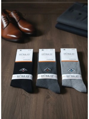 Garson Boy Erkek Mevsimlik Karışık Renkli Uzun Çorap 12'li Paket 36-40 Numara