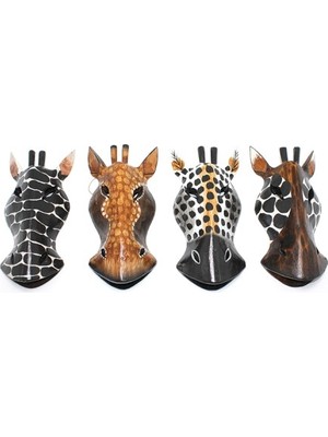 Pileli Store Ahşap Duvara Asmalı 20 cm Zebra Maske