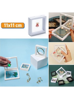 Popüler Sepet 11X11CM Standlı 3D Takı Ziynet Hatıra Koleksiyon Saklama Kutusu Şeffaf Film Çerçevesi