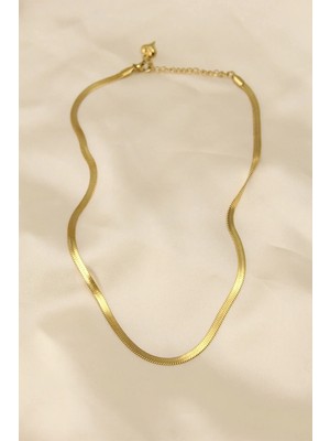 Uslucan Alışveriş 316L Çelik Altın Renk 45 cm Italyan Zincir Model Kadın Kolye