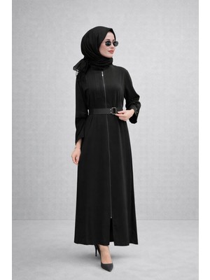 Nurcan Çetin 26911 Band Model Tam Boy Fermuarlı Ferace