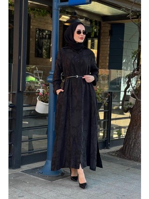 Nurcan Çetin 26107 Beli Kemerli Tam Boy Elbise