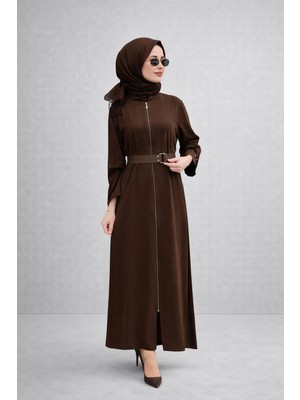 Nurcan Çetin 26911 Band Model Tam Boy Fermuarlı Ferace