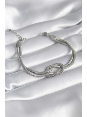 Uslucan Alışveriş 316L Çelik Çelik Gold Renk Italyan Zincir Düğüm Model Kadın Bileklik