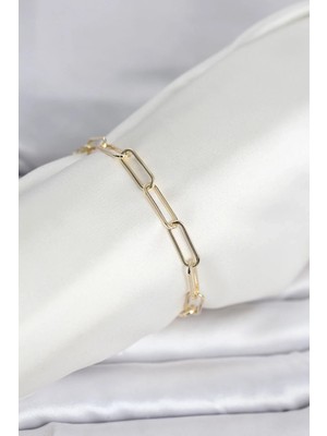Uslucan Alışveriş cm 14K Gold Renk Kalın Ataç Zincir Model Kadın Bileklik