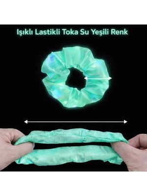 Eco Port Mint Yeşili Renk LED Işıklı Lastikli Saç Tokası - 3 Modlu Festival  Parti Saç Tokası