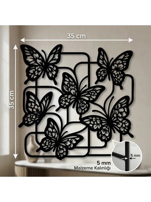 Bezos Modern Kelebek Duvar Tablosu Mdf Lazer Kesim Çoklu Kelebek Figürlü Duvar Süsü Dekor