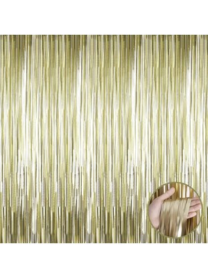 Eco Port Mat Altın Püsküllü Kapı Perdesi - Parti, Bekarlığa Veda, Doğum Günü 1x2 M