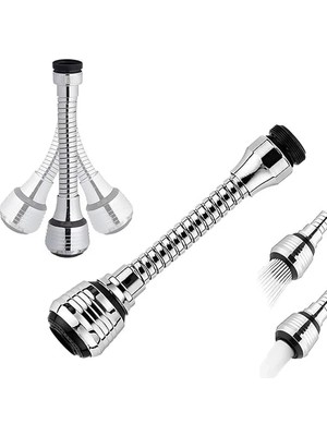 Hakay Musluk Uzatma Hortumu, 360° Dönebilir Filtre ile