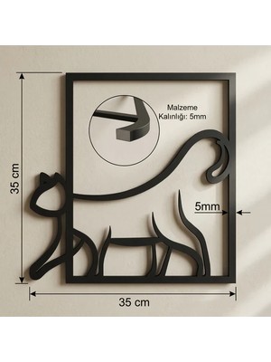 Bezos Modern Kedi Duvar Tablosu Mdf Lazer Kesim Minimal Kedi Figürlü Duvar Süsü Şık Dekor