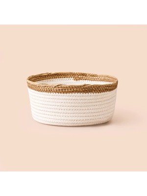 Simple Living Living Boho Style Sepet - Beyaz / Bej - 18X8 cm