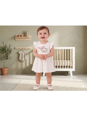 Mihrumay Kız Bebek Kelebek Baskılı Elbise