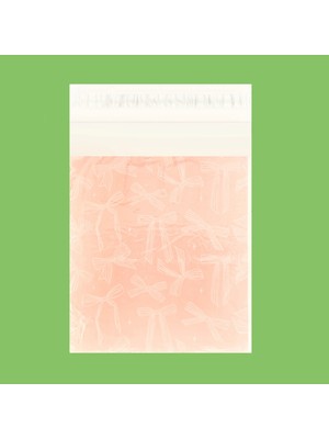 4Nio Fiyonk Desenli Küçük Boy Hediye Poşeti - Pembe - 24X35 cm