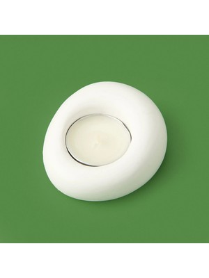 Matmel Deco Taş Mumluk - Beyaz - 5 cm
