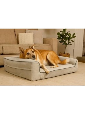 Hakay Yıkanabilir Fermuarlı Köpek Yatağı, Sungerli Alezli, Xl Boy