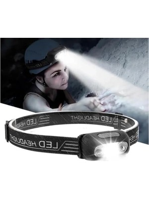 Hakay Sensörlü Kafa Lambası, USB Şarjlı, Su Geçirmez, Ayarlanabilir Açı ve Yüksek Batarya Kapasitesi