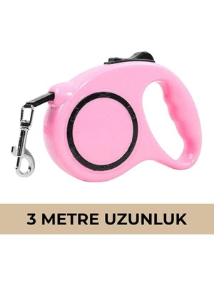 Nova Epoxy Art Makaralı Köpek Gezdirme Tasması Pembe Siyah 3mt