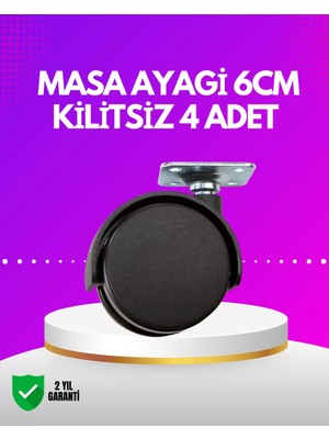 Zenvia Masa ve Koltuk Için Kilitsiz Tekerlek Seti 6 cm