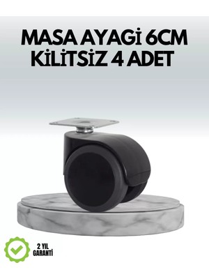 Zenvia Halı ve Beton Uyumlu Kilitsiz Mobilya Tekerleği 4’lü