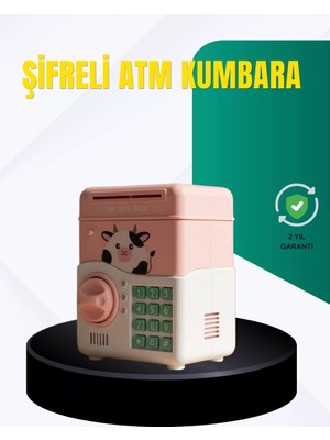 Zenvia Pembe Şifreli Eğitici Atm Kasa Çocuk Kumbarası