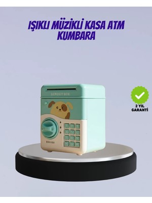 Zenvia Su Yeşili Işıklı Sesli Elektronik Şifreli Çocuk Kumbarası