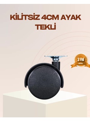Zenvia 4 cm Kilitsiz Mobilya Ayağı Tekli Kolay Dönen Masa ve Sehpa Ayağı