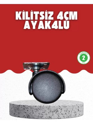 Zenvia 4 cm Kilitsiz Tekerlek Ayak Seti Zemin Koruyucu