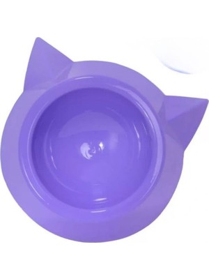 Nova Epoxy Art Plastik Tekli Kedi Mama ve Su Kabı - Mor
