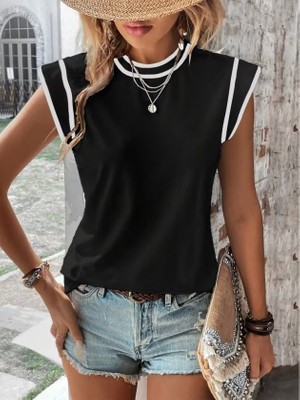 Emh Store Kadın Kısa Kollu Daire Yakalı Viskon Bluz