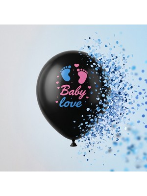 Nova Epoxy Art  Mavi Konfetili Cinsiyet Balonu