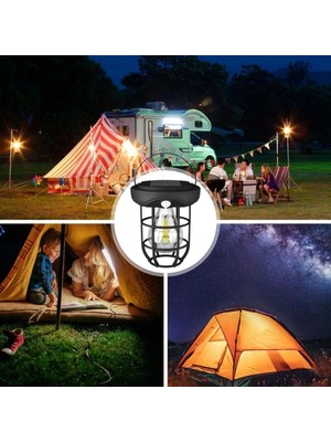 Die Grup  ® Solar Kamp Feneri – Güneş Enerjili, Otomatik Şarj ve Gece Işığı, Taşınabilir ve Asılabil