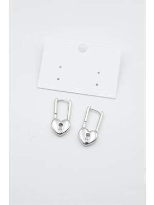 Die Grup Kalp Kilit Küpe - Gümüş