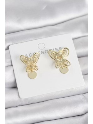 LTG Nova Füsun Küpesi Model Gold Renk Model Pirinç Kadın Küpe - TJ-BKP11721