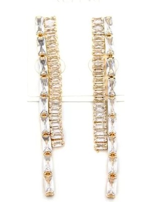 Die Grup Taşlı Sallantılı Küpe - Altın