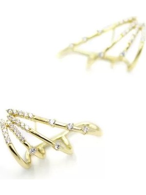 Die Grup Taşlı Küpe - Altın