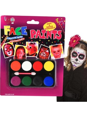 LTG Nova Palyaço Yüz Boyama Seti Fırçalı Makyaj Boyama Seti 8 Renk