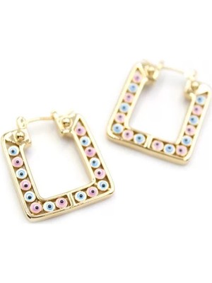 Die Grup Kare Nazar Küpe - Altın