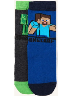 DeFacto Minecraft 2li Pamuklu Uzun Çorap Erkek ÇOCUK H6337A8NS