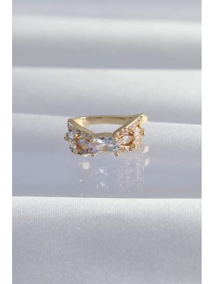 LTG Nova Pirinç Gold Renk Zirkon Taş Kaplama Earcuff Küpe - TJ-BKP9337