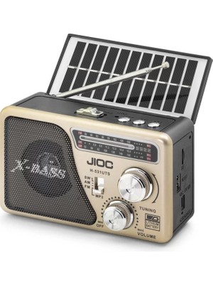 LTG Nova Nostaljik Bluetooth Fm Radyo Tws USB Tf Aux Solar Şarjli El Fenerli Kamp Hoparlör H531UTS